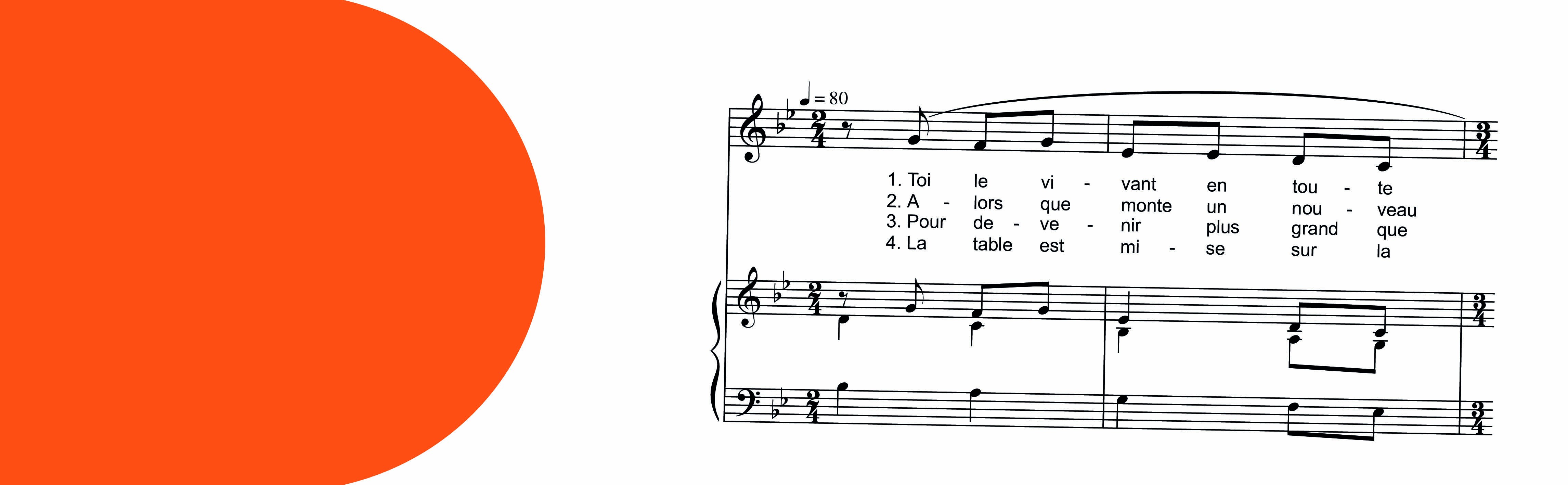 Partition "Toi le vivant en toute vie"